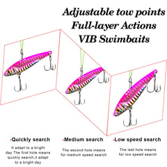 Blade bait showing two tri-hook configuration