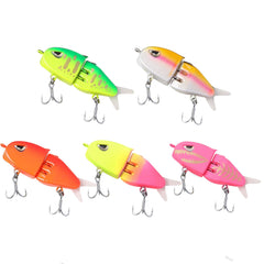 5PCS Swimbait Lures Multi-Jointed Bait - Front View