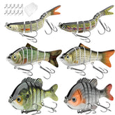 6-piece fishing lure set displayed with durable tackle box