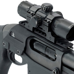 Close-up of 6061-T6 matte black anodized aluminum construction