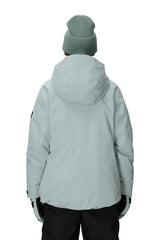 686 Women's GLCR Hydra Insulated Jacket Dusty Marine back view with streamlined fit and wind resistance