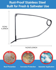 Bait pin in crab trap showing 360-degree bend design