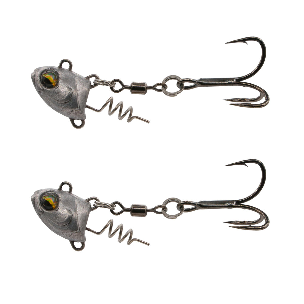 6th Sense Treble Harness Head 2pk with swivel reduces leverage during fights.