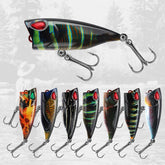 7-pack 3D bionic fishing lures with holographic eyes and rattle