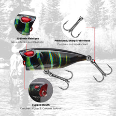 3D trout lure with sharp hooks and ABS construction