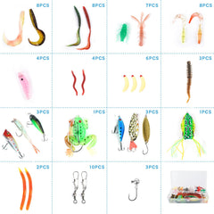 Close-up of crankbaits and hard lures from the kit