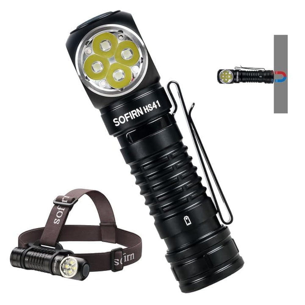 77outdoor Sofirn HS41 headlamp front view for bright camping illumination and reliable hands-free lighting