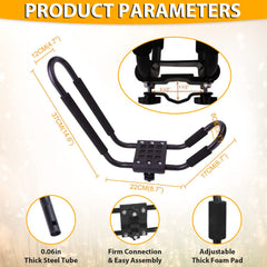 7BLACKSMITH J-Bar kayak carrier right side, secure transport on crossbars