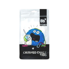 8BPLUS crushed chalk close-up showing natural magnesium carbonate for steady grip.
