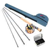 8 Fans fly rod and reel combo shows a 9ft 4-piece setup for versatile freshwater casting.
