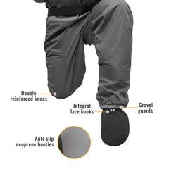 8 Fans gravel guards protect knees and gear during rugged treks.