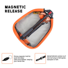 Rubber coated net with longitudinal mesh for easy release