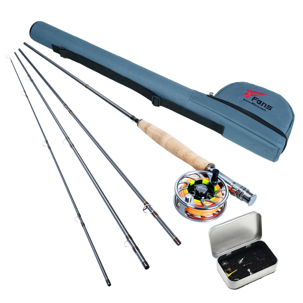 8Fans fly fishing rod and reel combo with 9ft 4-piece rod