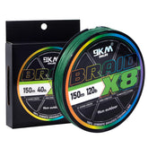 9KM DWLIFE braided line closeup shows dense 8-strand weave for extreme strength.