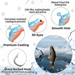 Assorted ice fishing jigs and lures (45 pieces) from 9KM DWLIFE