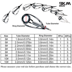 Premium stainless steel rod tip guide frame with ceramic ring