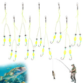9-piece double-hook reverse bottom rig set in green