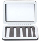 Front view of the CFA-55/CB Chest Fly Box attached to a vest