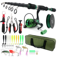 Mouhike retractable rod for compact travel and versatile freshwater casting.