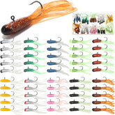 VioraWhite Tube Baits Kit contents with 50 pre rigged baits and 50 jig heads