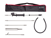 A MC JIOU fishing pole spear assembly shows modular parts for quick setup on the go