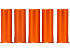 A-ZOOM 12 Gauge SNAP-Cap Orange 5-pack training rounds for safety and function testing.