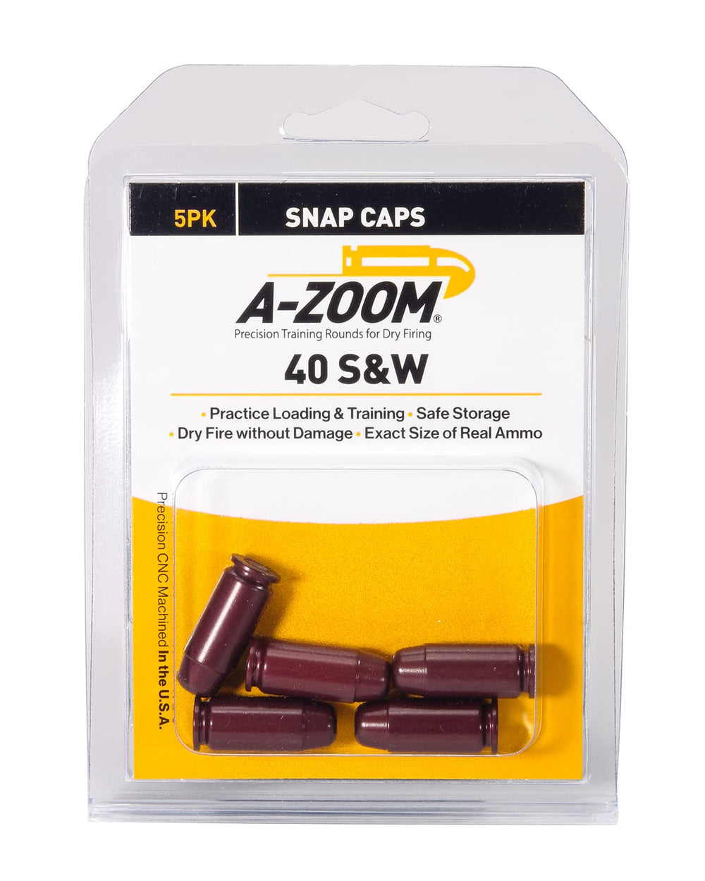 A-Zoom 40 S & W Snap Cap 5PK red