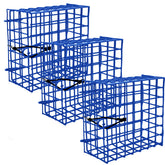 A1FISHER blue vinyl-coated wire crab bait cages set of 3, dimensions 6x6x3 inches