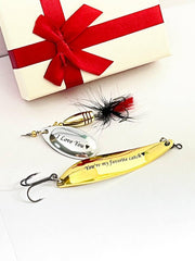 Aartedesign Silver spoon lure (4in, 19g) with copper spinner ready to cast.