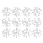 Abaodam spider web 50pcs pack laid out for Halloween decor.