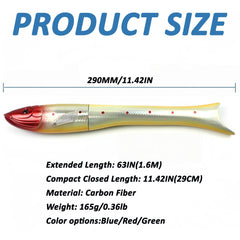 ABCISI compact 29 cm closed rod fits pocket for travel fishing.