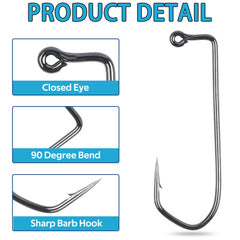 Aberdeen jig hook 2_0 long shank for saltwater fishing