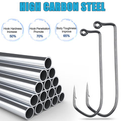 High carbon steel Aberdeen jig hook 2_0 with blood slot