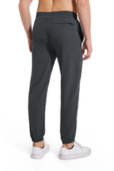 AbleTree athletic joggers dark gray side view highlighting flexible movement for workouts.