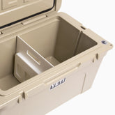 Above Sea Level ice pack divider for YETI 65 insert keeps drinks neatly separated.