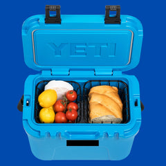 Above Sea Level two baskets side-by-side in Roadie 15 keep snacks neatly separated.
