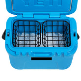 Above Sea Level two-pack cooler basket for Roadie 15 fits snugly and keeps dry items organized.
