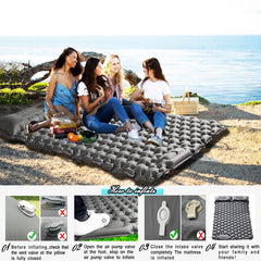 ABTOHE double sleeping pad compact folded in bag for easy backpacking.