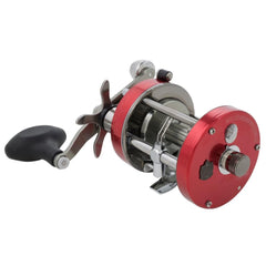 Close-up of drag system and brass main gear on Abu Garcia Ambassadeur C-7000