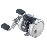 Abu Garcia Ambassadeur S 5500 side view highlights lightweight aluminum spool and compact design.