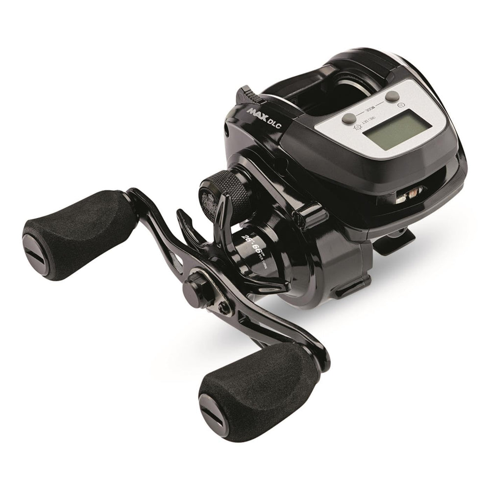 Abu Garcia Max Digital Line-Counter reel top view shows compact low-profile design for precise trolling.