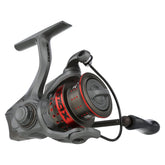 Abu Garcia Max Elite reel close-up showing compact carbon frame for lightweight performance