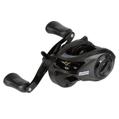 Abu Garcia Max SX Flipping Switch LP reel side view shows lightweight graphite body for comfortable casting.