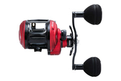 Abu Garcia Revo Toro Rocket LP reel spool detail focusing on Infini II adjustability.
