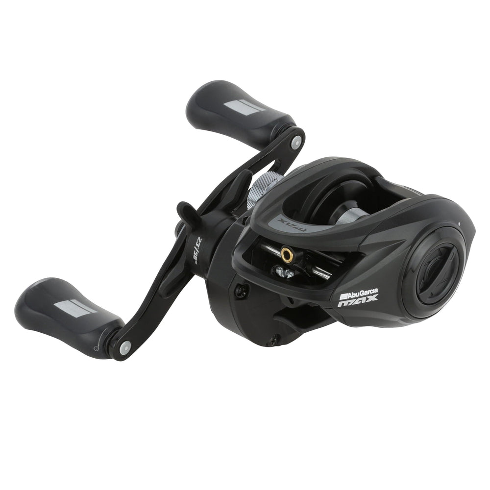 Abu Garcia Max SX Winch reel front view showing compact, durable profile for bass fishing.