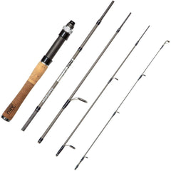 Abu Garcia Zoom Safari pack rod showing compact design for travel and beginners.