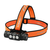 Acebeam H50-2.0 headlamp front view shows powerful 2000 lumens for outdoor adventures.