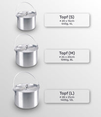 AceCamp 28x21cm pot offers ample cooking space for meals.