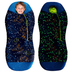 AceCamp glow in dark mummy bag front zip enables easy entry and warmth.