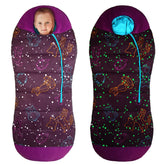 AceCamp glow-in-the-dark mummy sleeping bag for kids glows for night-time adventures
